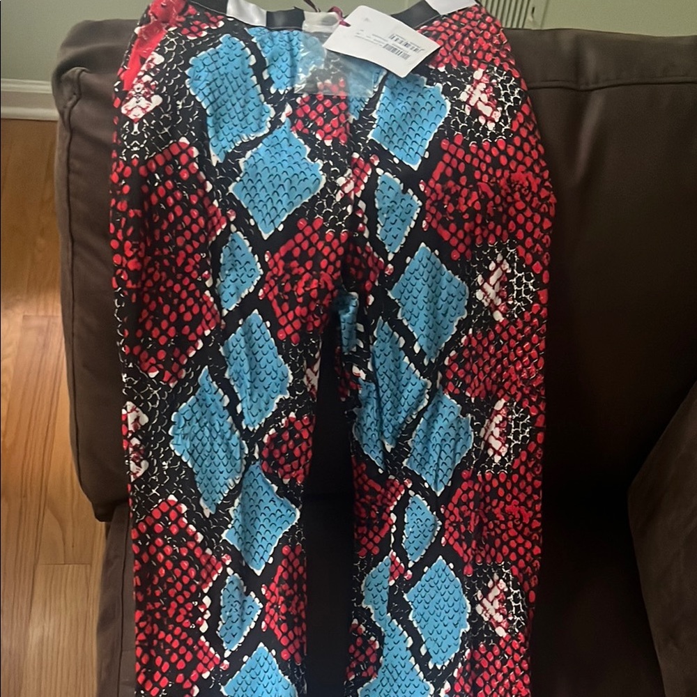 Stella McCartney Red and Blue Patterned Trousers